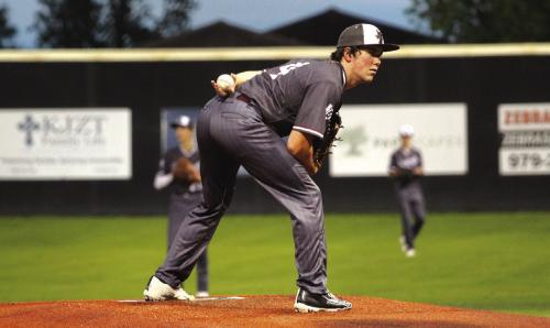 Reid Gross pitched 4.1 innings of one-run ball in Tuesday’s win over Burton. Photos by Lacey Vitek