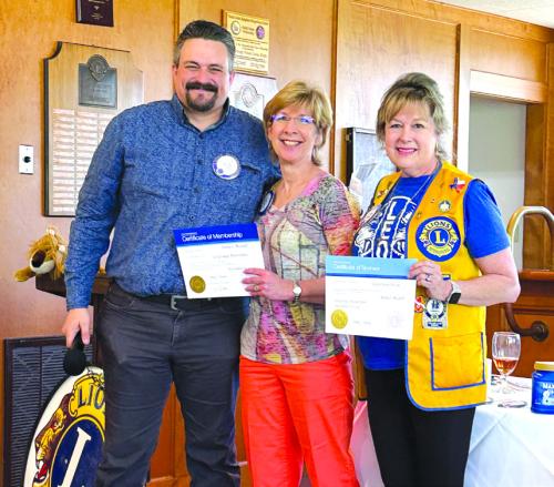 The La Grange Noon Lions Club welcomes new member Ruby McGuill to the club. La Grange Noon Lions Club meets at Noon each Thursday at Frisch Auf! Valley Country Club. Please reach out to a member if you would like to join us. Pictured are Lion President Craig Moreau, new member Lion Ruby McGuill, and her sponsor Lion Diana Wilson.