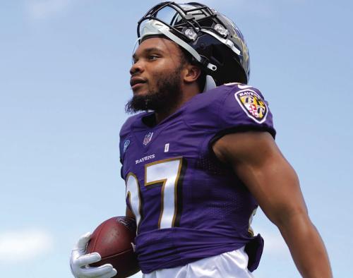 Dobbins Practicing With Ravens