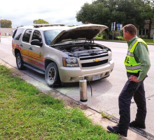Patrol Car Catches Fire