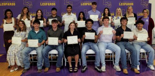 La Grange Optimist Club Scholarship went to Clara Bundick, Jeff rey Cabrera, Cole Collier, Kyla Colón, Tacoby East. Oliver Gunn, Dylan Kutchka, Raul Mancera, Diamond McKenzie, Rielynn Medina, Hope Michalke, Matthew Olvera, Ramon Ortiz, Kaylee Soto, Caleb Stokes, Jaley Stork, Kylie Trlicek and Carley Ulrich. The presenter was Misty Touchet.