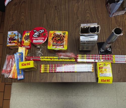 Pictured are the fireworks that La Grange Police confiscated from a pair of teens who were seen shooting them out of a vehicle inside the city limits.