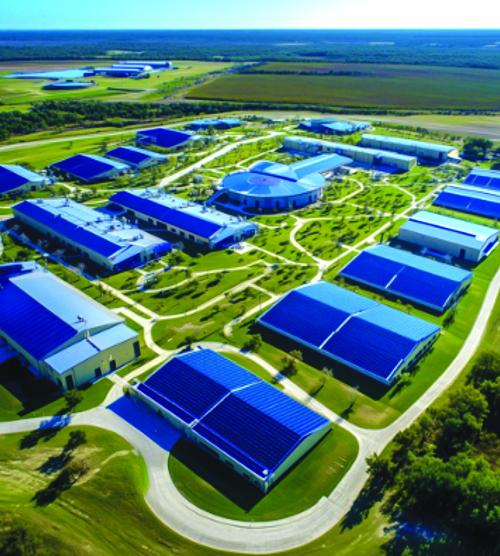 A group of developers called the Texas Film Corridor announced an official partnership with the City of Weimar to build a sprawling film production campus. A press release from the Texas Film Corridor included this rendering of what the campus might looks like.