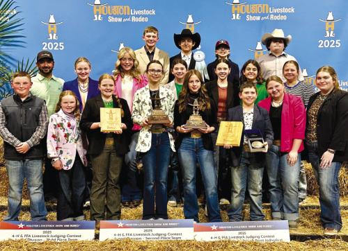 Pictured front from left: Abraham McBride, Abigale McBride, Kaisley Janecka, Tatum Fritsch, Addison Berckenhoff, Hudson Holub, Brealey Nieto, and Rheagan Karisch; middle row: Coach JoJo Carrales, Julia Melton, Hailey Janish, Laramie Laake, Alexis Berckenhoff, Adalyn Carrales, and Kinley Kutac; back row: Holden Holub, Dylan Zweschper, Tate Fritsch, and Rilan Karisch.