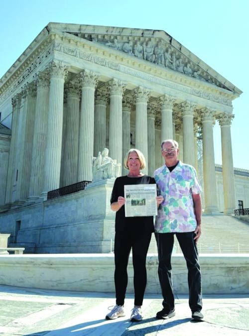 Jeff and Patsy Parker traveled with The Fayette County Record and are pictured at the US Supreme Court building in Washington, D.C. They attended the Million Women/Her Voice Movement prayer service on the mall with several hundred thousand attendees which was on the Day of Atonement, Oct. 12. Several million live streamed the event across the world. Jonathan Cahn led communion at the end of the service. The next day they visited the buildings and memorials at the National mall.