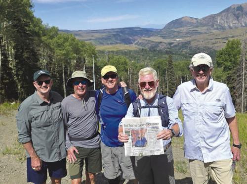 Bob McDowell of Oak Hill Ranch in Round Top escaped the Texas heat to go hiking in 55 degrees with friends in Telluride, Co.