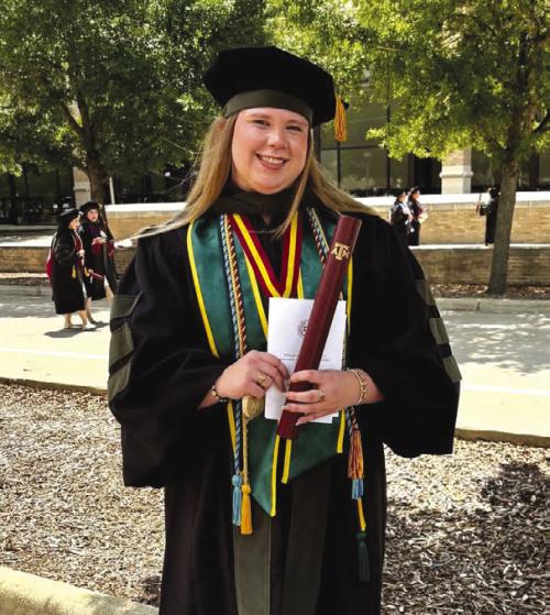 Ashleigh Holden, 2018 graduate of La Grange High School, received her Dr. of Pharmacy on May 16 at Texas A&amp;M University. She is the daughter of proud father, Andy Holden of West Point. She is one of four chosen in the U.S. for the residency program at Cambridge Health Alliance Hospital in Cambridge, Mass. She began her residency at the hospital in Ambulatory Care in June 2026.