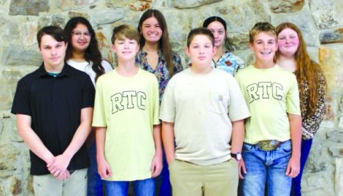 2025-2026 RT-C Student Council front row: Peter Kieke, Seth Kelley, Grant Kieke, Teague Weinert; back row: Angelica LeBouef, Georgia Bockman, Juls Bellue, Paige Burnett.