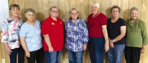 The American Legion officers are pictured here. From the left - Margie Stardig, Pearlie Wagner, Melanie Rauch, Mary Rauch, Jeanette Schoenst, Myrt Meinkowsky, Lila Garlin