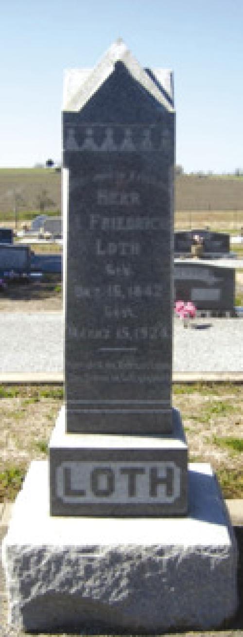 These photos of J. Friedrich Loth and his gravestone, inscribed in German, in the Salem Memorial Cemetery at Freyburg were found at findagrave. com.