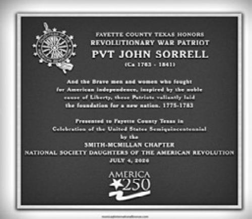 An example of what the new marker at the courthouse will look like honoring John Sorrell.