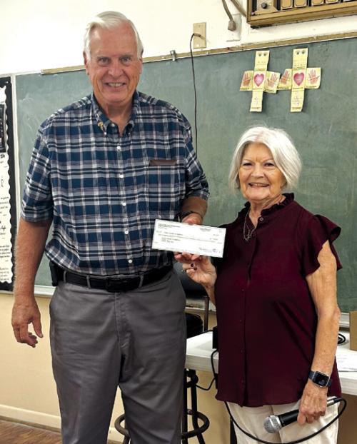 The Muldoon Fire Department, represented by Pat Lyons, received a donation in the amount of $3,000 from St. Cyril &amp; Methodius Catholic Church, Cistern, at the parish picnic appreciation dinner. Betty Danner offered words of appreciation for providing a medic station, directing traffic, and use of the Muldoon Fire House, Cistern Sub-Station, from where picnic drive-thru plates were served.