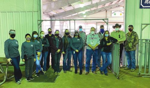 Members of the Texas A&amp;M Veterinary Emergency Team as well as members of the Fayette County Sheriff’s Office, the Texas Animal Health Commission, our Agrilife agents, and Gardenia Animal Shelter personnel met Wednesday to begin the process of developing an animal sheltering plan for Fayette County. They are pictured after taking a tour of the Wolters Park Complex in Schulenburg.