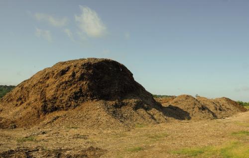 This is not some grand West Texas vista, but rather the growing county mulch pile, a service that is fast becoming too expensive and hard to manage, officials say. Photo by Andy Behlen