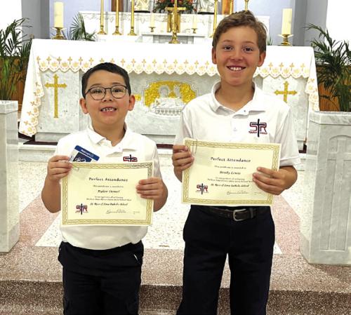 Perfect Attendance for the 2024-2025 School Year: Ryker Demel and Brody Lewis.