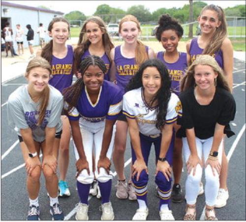 La Grange girls area qualifiers include – left to right: Front Row, Ellee Sodolak, Caje Baptiste, Landri Hernandez, Haylie Cooper; Back row: Eleanor Carey, Clara Bundick, Ella Nygren, Diamond McKenzie, Faith Greenwood. Not pictured: Kylie Trlicek, Tori Harold, Emma Ehler, Maddi Fritz and Riley Youens. Photos by Jeff Wick
