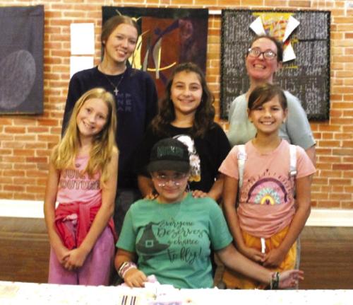 Texas Quilt Museum ARTS Kids Cross Stitch Camp from left: Nova Wennermark, Emma Koeth, Blair Tousek, Isabella Matula, Bailey Tousek, and Keri Gabrielle.