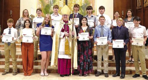 Bishop Honors Exemplary St. Rose Students