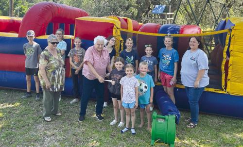 St. John Lutheran in Ellinger recently donated to the kids’ playground at St. John Lutheran in Rutersville. On hand were President Lucille Koehl, Secretary Maxine Brugger and representatives Shiela Brugger, Laura Brugger and the confirmation and Sunday School youth of Shared Lutheran Ministry.