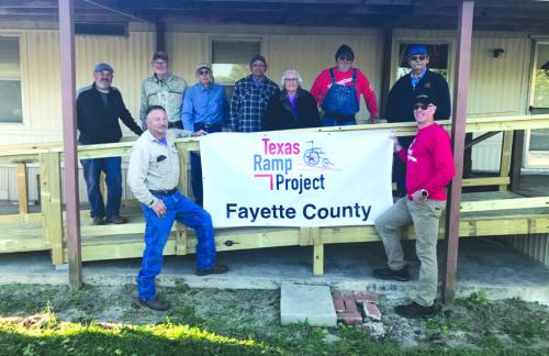 On Oct. 30, Fayette County Texas Ramp Project volunteers built this 24 ft. wheelchair ramp on Kallus St. in Schulenburg.
