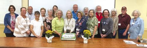 Pictured front from left are Lucy Halasz, Colleen Clements, Pat Karisch, Patti Sobota, Carla Michalka, Terri Russell, Karen Miley, Bob Haeuser; back row: Sherise Davis, Jim Malik, Marian Tajchman, Mandy Ames, Gary Russell, Robin Greer, Greg Mills, Cindy Edge, Dennis Edge, Carol Daniels, BMG Class Coorrdinator. Not pictured: Mary Frances Angello, Leslie Avioli, Alison Blake, Lillian Cavazos, Ra Shango.