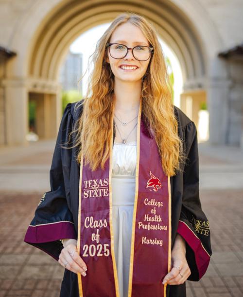 Abigail Raegan Weltner of West Point graduated with a Bachelor’s of Science in Nursing from Texas State University Saturday, May 10. She will go on to start her career as a labor and delivery nurse at St. David’s South Austin this summer. She plans to go on to become a midwife and Nurse Practitioner in the future.