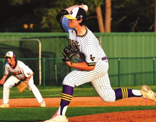 Trenton Barnes, shown here earlier in the season, struck out 10 in five scoreless innings against Smithville Friday. File photo by Tom Wood