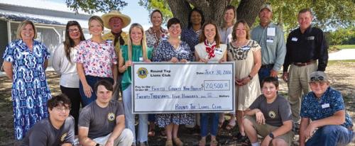 Members of the Round Top Lions Club recently made donations.