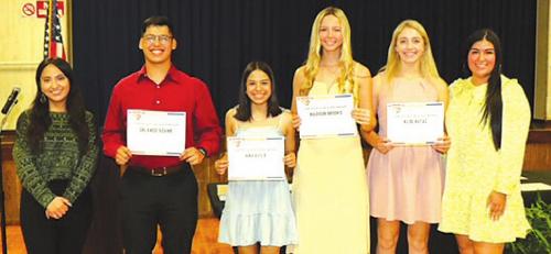 Pictured above are the winners from Schulenburg High School: (from left) Lizbeth Avila, 2017 Schulenburg Graduate and Stanzel Alumni; Orlando Adame, Ana Avila, Madison Brooks, Kloe Kutac and Melanie Ramirez, Program Director.