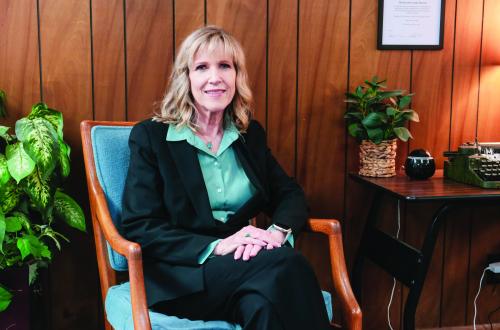 Dr. Carrie Ullrich Cole, a 1976 graduate of Round Top-Carmine High School, was in town last week for her 50th class reunion. She sat down with the Record for a interview about her career in couples therapy. Photo by Andy Behlen