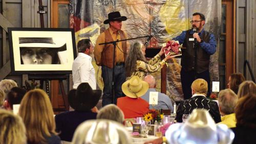 Rebecca and Ferrel Kubena receive award for their daughter, Samantha Kubena.