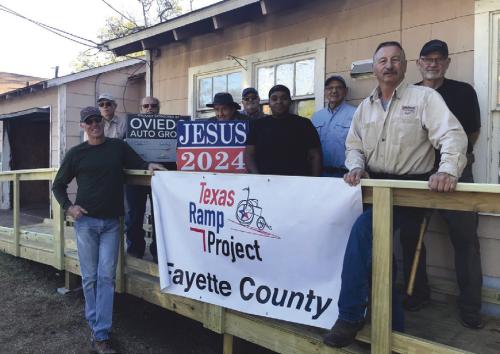 On Nov. 14, Fayette County Texas Ramp Project volunteers built this 27 ft. ramp on E. Fannin St. in La Grange.