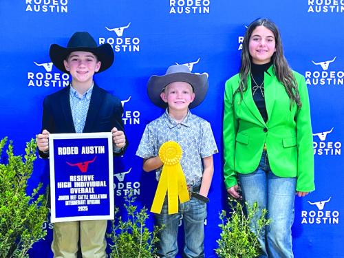 Pictured from left: Crockett Guenther, Joe Carrales, and Adalyn Carrales.