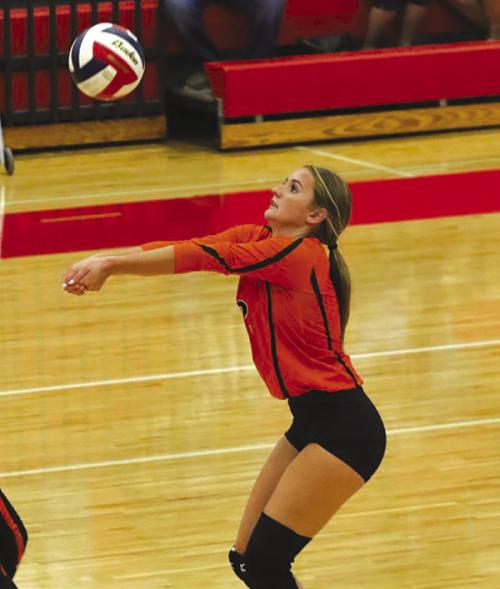 Schulenburg’s Miranda Bonner passes a ball in Friday’s match at Columbus. Photo by Audrey Kristynik