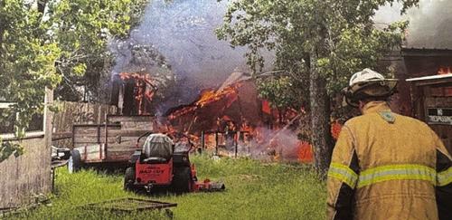 Barn, Pickup Destroyed by Fire