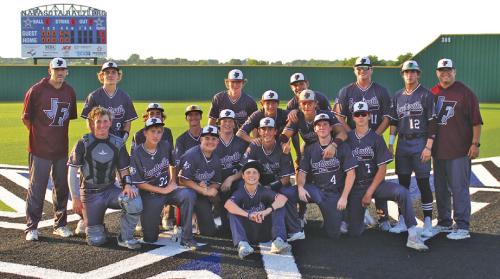 The Fayetteville baseball players pose after Wednesday’s playoff win in Navasota. Photos by Jeff Wick