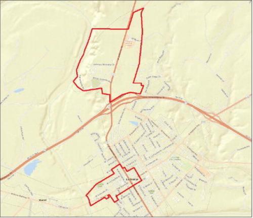 The consulting firm Pettit and Ayala, in conjunction with City staff, proposed a Tax Increment Reinvestment Zone outlined in the red in the map above. City Manager Jack Thompson said he knows of one developer who wants to build a subdivision in the northern portion of the zone.