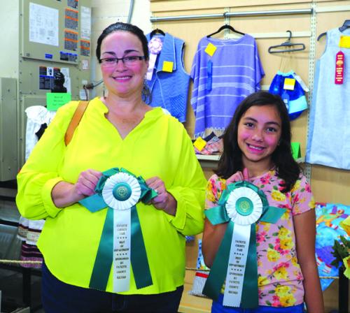 Machine Sewing: Adult Division (18 and up)-Bonnie Karstedt-Kroj (Czech costume); Child Division (8-12)-Chloe Oliva-sunflower cat purse.