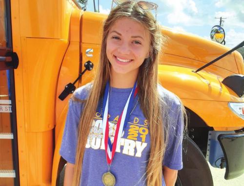 La Grange’s Ellee Sodolak with her regional medal.
