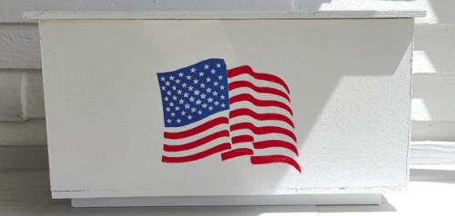 If you go by the patio at Zilss Hall in Winchester you will find a drop box that has been built for and designated as a drop point for damaged flags, Flags may be deposited in the box and then they will be taken by a member of the Winchester Area Civic Association to the old jail in La Grange for disposal.