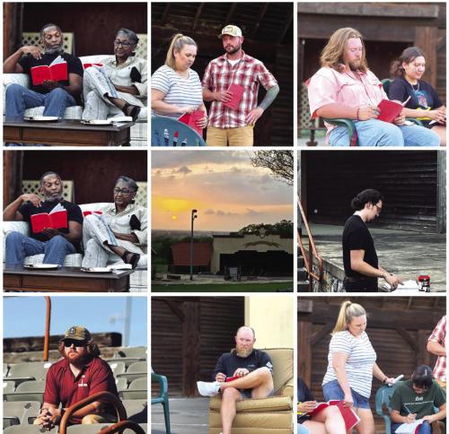 Images of the cast and crew at work preparing for this week’s play at the at the Sanford Schmid Amphitheater on the grounds of the Texas Czech Heritage and Cultural Center in La Grange.