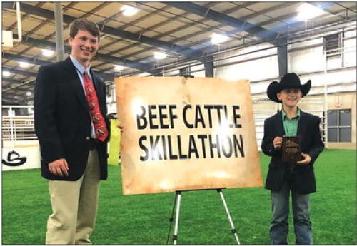 Fayette County 4-H members competed in the San Antonio Livestock Show Beef SkillAThon on Monday, February 13, 2023. Cooper Mau, left, competed in the Senior Division and was 7th overall. Crockett Guenther competed in the Junior Division and was Reserve Champion Junior Overall. The Beef SkillAThon consists of written questions and skill stations.