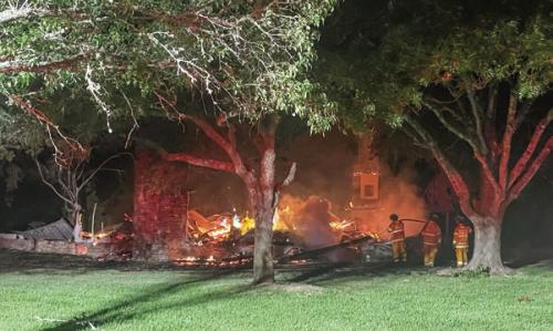 Home Burns in Round Top