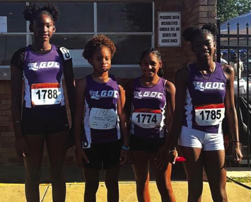 The La Grange Optimist Club’s girls 12-under 4x100 Relay team placed 5th at state at the State Games of Texas last week in College Station. Relay members include Samaria Williams, Maliyah McKenzie, A’Mara Shepert, Harmony Rogers.