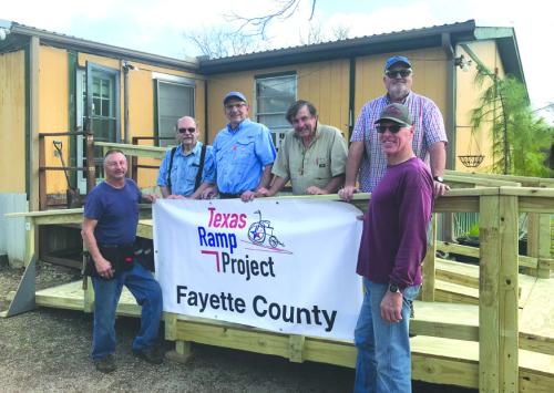 On Feb. 6, Fayette County Texas Ramp Project volunteers built this 40 ft. ramp on Kallus St. in Schulenburg.