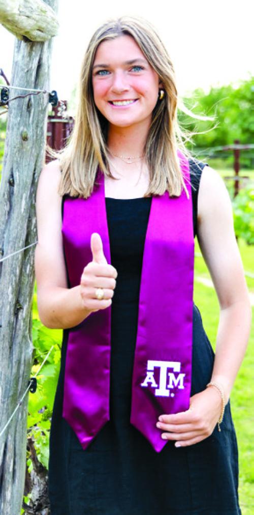 Sophie Becker, daughter of Gary and Diane Becker, graduated from Texas A&amp;M University in College Station on May 9 with a degree in Animal Science. She will continue working at Marsh Dog Kennels as the lead dog trainer.
