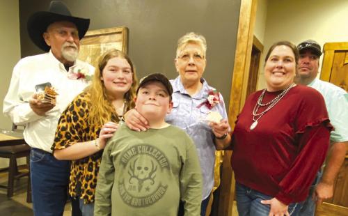 Larry Bartosh, Rheagan Karisch, Rilan Karisch, Carolyn Bartosh, Carissa Karisch and Brandon Karisch at the 50th anniversary celebration.