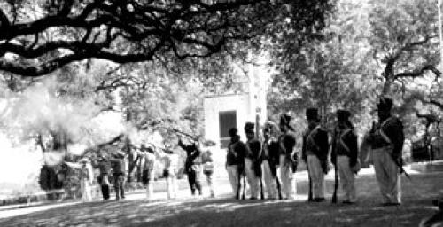 Reenactment of the Black Bean Episode. Courtesy of Monument Hill/Kreische Brewery State Historic Site