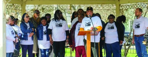 Walter Culberson speaks to the crowd following last year’s MLK Day March from the gazebo at the Fayette Public Library. This year, the march will begin at the Library and end at the Courthouse in La Grange. The march takes place Saturday, Jan. 18, starting at 11:30 a.m. Record File Photo