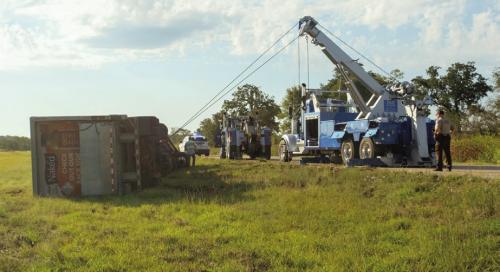 Driver Hospitalized After Rollover